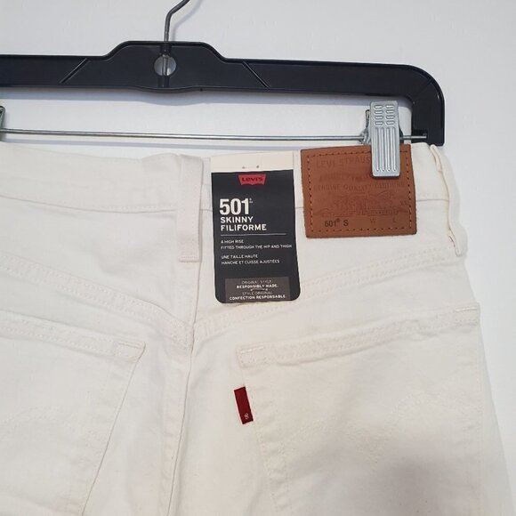 NWT Levi's Premium 501 HIGH RISE SKINNY WOMEN'S WHITE JEANS - Picture 8 of 8